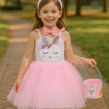 Rabbit Easter Bunny Costume for Girls | Handmade Tulle Tutu Birthday and Halloween Dress (1–12Y)