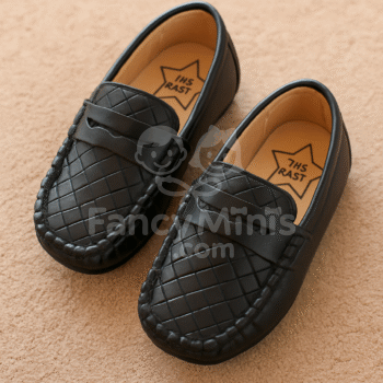 Baby Boy Dress Shoes – Vintage PU Leather Slip-On