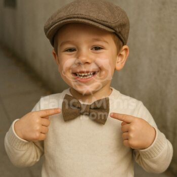Vintage Baby Newsboy Cap & Bow Tie Set | 3M–8Y