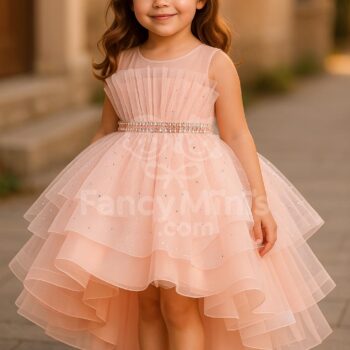 Lace Mesh Sleeveless Party Dress for Girls – Summer Evening Gown for Birthdays & Special Events (3–12Y)