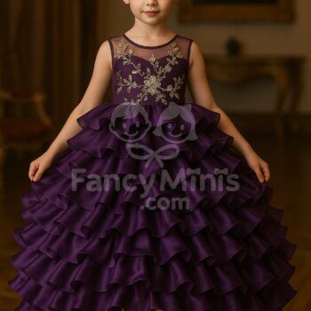 Dreamy Summer Lace Flower Girl Dress – Sleeveless Gown for Weddings and Birthdays (Ages 2–15)